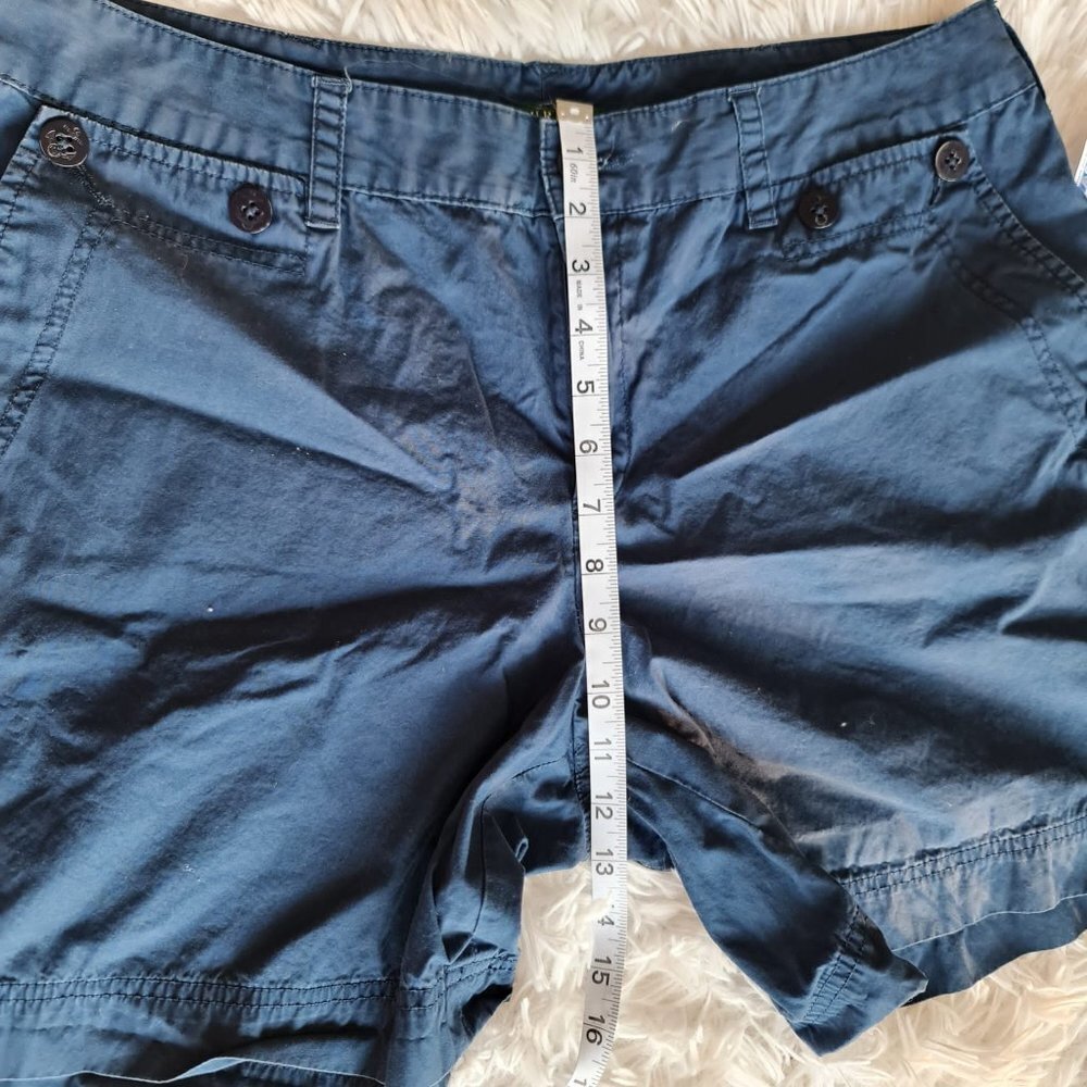 Lauren Ralph Lauren 100% Cotton Navy Blue Bermuda Shorts - Size 14 - Picture 6 of 8